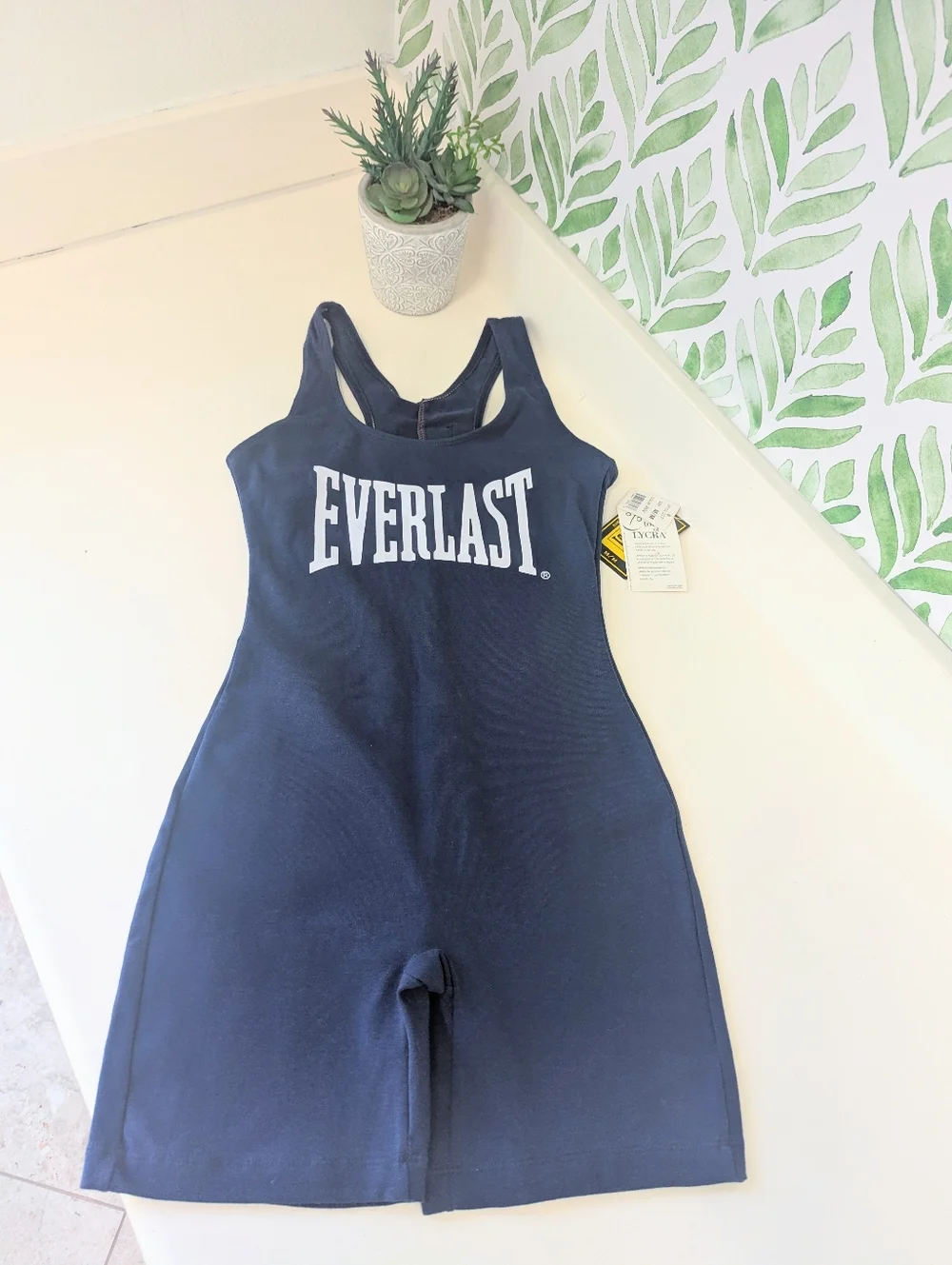 Everlast Navy Blue Athletic Tank Romper Singlet Medium - Picture 5 of 14